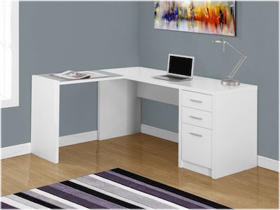 Monarch Specialties Inc. 60 L-Shaped Desk, White (I 7136)