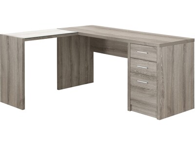 Monarch Specialties Inc. 60 L-Shaped Desk, Dark Taupe (I 7138)