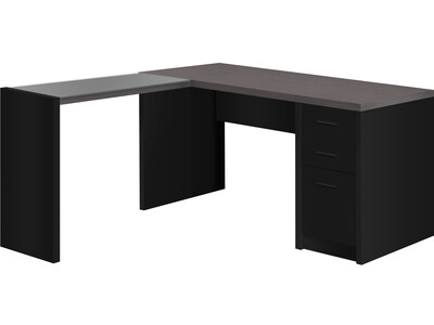 Monarch Specialties Inc. 60 L-Shaped Desk, Black/Gray (I 7431)