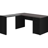 Monarch Specialties Inc. 60 L-Shaped Desk, Black/Gray (I 7431)