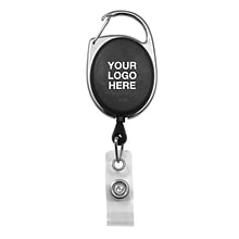 Custom Black Badge Reel With Carabiner