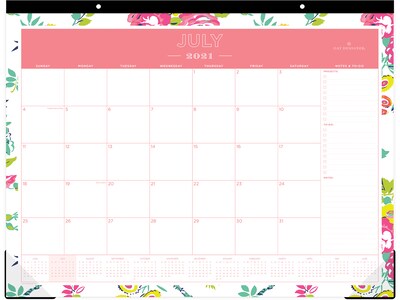 2021-2022 Blue Sky 22 x 17 Academic Desk Pad Calendar, Day Designer Peyton White, Multicolor (107938-A22)