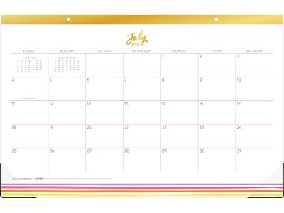 2021-2022 Blue Sky 11 x 17 Academic Desk Pad Calendar, Thimblepress Rainbow Stripes, Multicolor (130527)