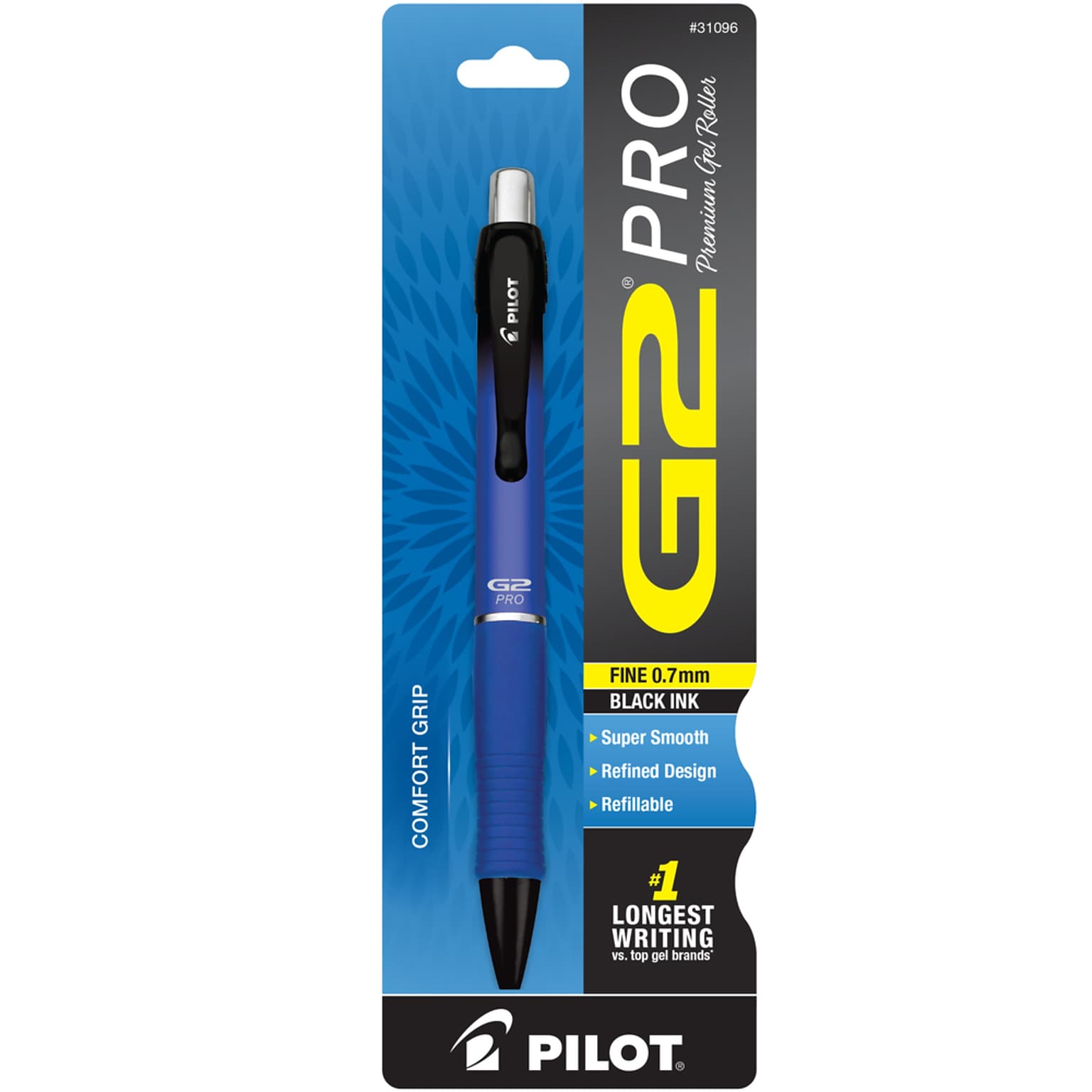 Pilot G2 Pro Retractable Gel Pen, Fine Point, Black Ink (31096)