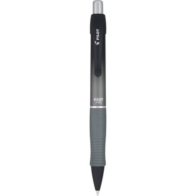 Pilot G2 Pro Retractable Gel Pen, Fine Point, Black Ink, Gray Barrel (31147)