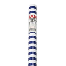 JAM PAPER Gift Wrap, Striped Wrapping Paper, 25 Sq Ft per Roll, Blue & White Stripes, 2/Pack