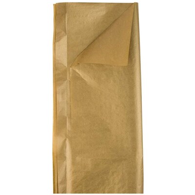 JAM PAPER Tissue Paper, Gold Semi-Metallic, 20 Sheets/Pack (7335485AA)