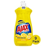 Ajax Super Degreaser Dish Soap Liquid, 28 oz, Lemon Scent, 28 Fl. Oz., 9/Carton (44673)