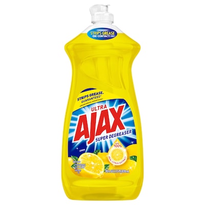 Ajax Super Degreaser Liquid Dish Soap, Lemon, 28 oz. (144673)