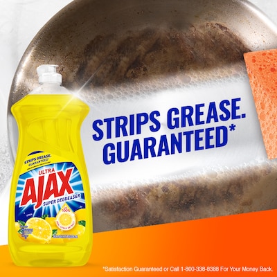 Ajax Super Degreaser Dish Soap Liquid, 28 oz, Lemon Scent, 28 Fl. Oz., 9/Carton (44673)