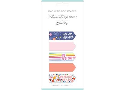 Blue Sky Thimblepress Magnetic Bookmarks, Assorted Designs, 5/Set (130530)