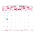 2021-2022 Blue Sky 8.75 x 11 Academic Wall Calendar, Good Vibes Dreamy Ditzy, Pink/Red (137036)