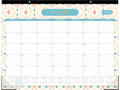 2021-2022 Blue Sky 17 x 22 Academic Desk Pad Calendar, Piccani, Multicolor (127322)