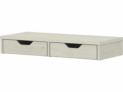 Bush Furniture Universal 2-Compartment Stackable Laminated Wood Storage Drawers, Linen White Oak (KWS127LW-03)