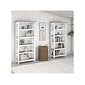 Bush Furniture Key West 66"H 5-Shelf Bookcase with Adjustable Shelves, Shiplap Gray/Pure White Laminated Wood, 2/Set (KWS046G2W)