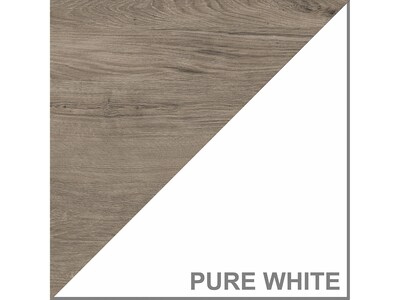 Bush Furniture Key West 5-Shelf 66"H Bookcase Set, Shiplap Gray/Pure White (KWS046G2W)