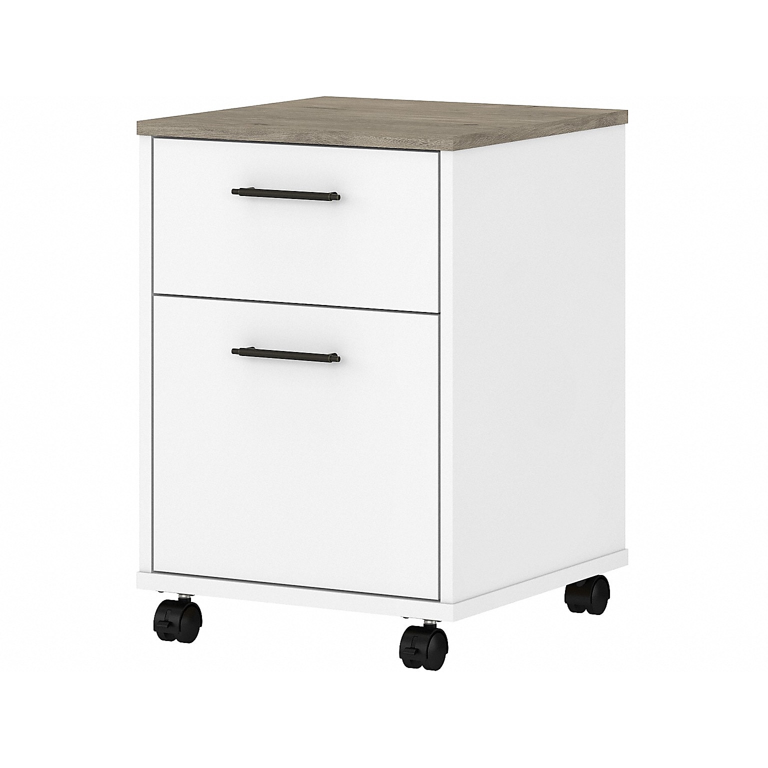 Bush Furniture Key West 2-Drawer Mobile Lateral File Cabinet, Letter/Legal Size, Shiplap Gray/Pure White (KWF116G2W-03)