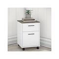 Bush Furniture Key West 2-Drawer Mobile Lateral File Cabinet, Letter/Legal Size, Shiplap Gray/Pure W