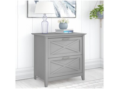 Bush Furniture Key West 2-Drawer Lateral File Cabinet, Letter/Legal, Cape Cod Gray, 30" (KWF130CG-03)