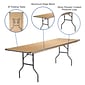 Flash Furniture 30'' x 96'' Rectangular Heavy Duty Birchwood Folding Banquet Table, Silver (XA3096BIRCHM)