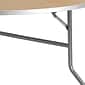 Flash Furniture 60'' Round Heavy Duty Birchwood Folding Banquet Table With Metal Edges, Silver