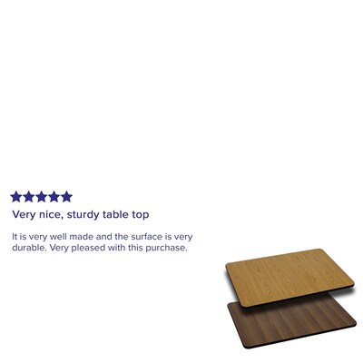 Flash Furniture Glenbrook 24'"W x 30"D 1.125" Thickness Reversible Table Top, Laminate, Natural/Walnut (XUWNT2430)