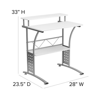 Flash Furniture Clifton 28" W Computer Desk, White (NANCLIFTONWH)