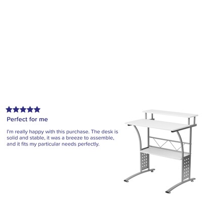 Flash Furniture Clifton 28" W Computer Desk, White (NANCLIFTONWH)