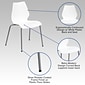 Flash Furniture Hercules Series Polypropylene Stackable Chair With Silver Frame, White (RUT288WH)