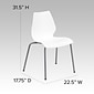 Flash Furniture HERCULES Series Plastic Stack Chair with Lumbar Support, White (RUT288WH)