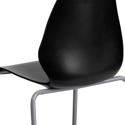 Flash Furniture Hercules Series Plastic Stacking Chair, Black (RUT288BK)