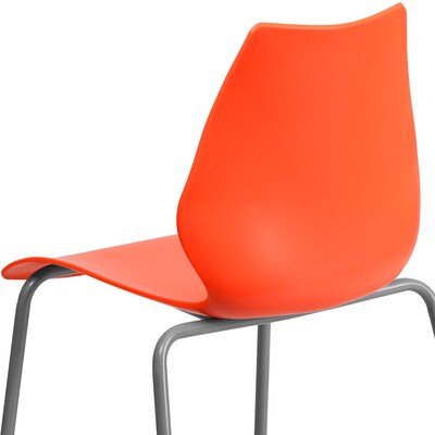 Flash Furniture HERCULES Series Plastic Stack Chair with Lumbar Support, Orange (RUT288ORG)