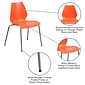 Flash Furniture Hercules Series Polypropylene Stackable Chair With Silver Frame, Orange