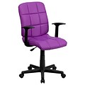 Flash Furniture Clayton Vinyl Swivel Mid-Back Quilted Task Office Chair, Purple (GO16911PURA)