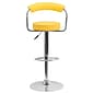 Flash Furniture 19 1/2" x 19 1/2" Vinyl Adjustable Height Bar Stool, Yellow