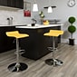 Flash Furniture 15" x 15" Vinyl Adjustable Height Bar Stool W/Chrome Base, Yellow