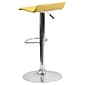 Flash Furniture 15" x 15" Vinyl Adjustable Height Bar Stool W/Chrome Base, Yellow