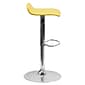 Flash Furniture 15" x 15" Vinyl Adjustable Height Bar Stool W/Chrome Base, Yellow