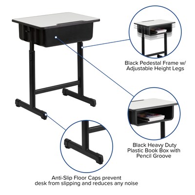 Flash Furniture Plastic Student Desk, Grey (YUYCY046)