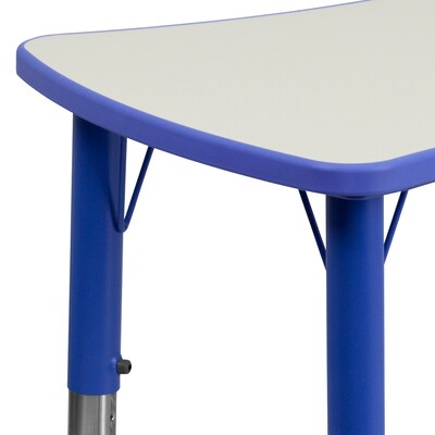 Flash Furniture Wren Rectangular Activity Table, 21.875" x 26.625", Height Adjustable, Blue/Gray (YU098RECTBLBL)