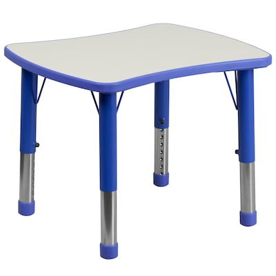 Flash Furniture Wren Rectangular Activity Table, 21.875 x 26.625, Height Adjustable, Blue/Gray (YU