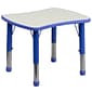 Flash Furniture YU098RECTBLBL 21.88" x 26.63" Plastic Rectangle Activity Table, Blue
