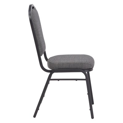 NPS 9300 Series Deluxe Fabric Upholstered Stack Chair, Natural Graystone/Black Sandtex, 40 Pack (9362-BT/40)