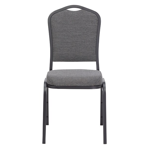 NPS 9300 Series Deluxe Fabric Upholstered Stack Chair, Natural Graystone/Black Sandtex, 40 Pack (9362-BT/40)