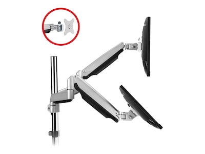 SIIG Dual Monitor Gas Spring Desk Mount with USB Port - 13" to 32" Arm, Up, Gray (CE-MT2X11-S1)