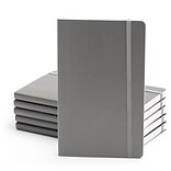 Poppin Medium Soft Cover Notebooks, 5 x 8.25, College Ruled, 96 Sheets, Dark Gray, Set of 25 (1041