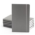 Poppin Professional Notebooks, 5 x 8.25, College Ruled, 96 Sheets, Gray/Silver, 25/Set (104134)