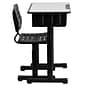 Flash Furniture Nila 24"W Rectangular Adjustable Standing Student Desk and Chair, Black/Gray (YUYCX04609010)