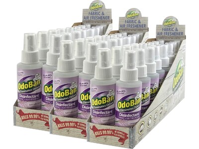 ODOBAN Disinfectant Spray, Lavender, 4 Fl. Oz., 48/Pack (91LAV4OZ48-STP)