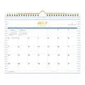 2021-2022 Blue Sky 8.75 x 11 Academic Wall Calendar, Day Designer Light Ticking Stripe, White/Blue (128090)